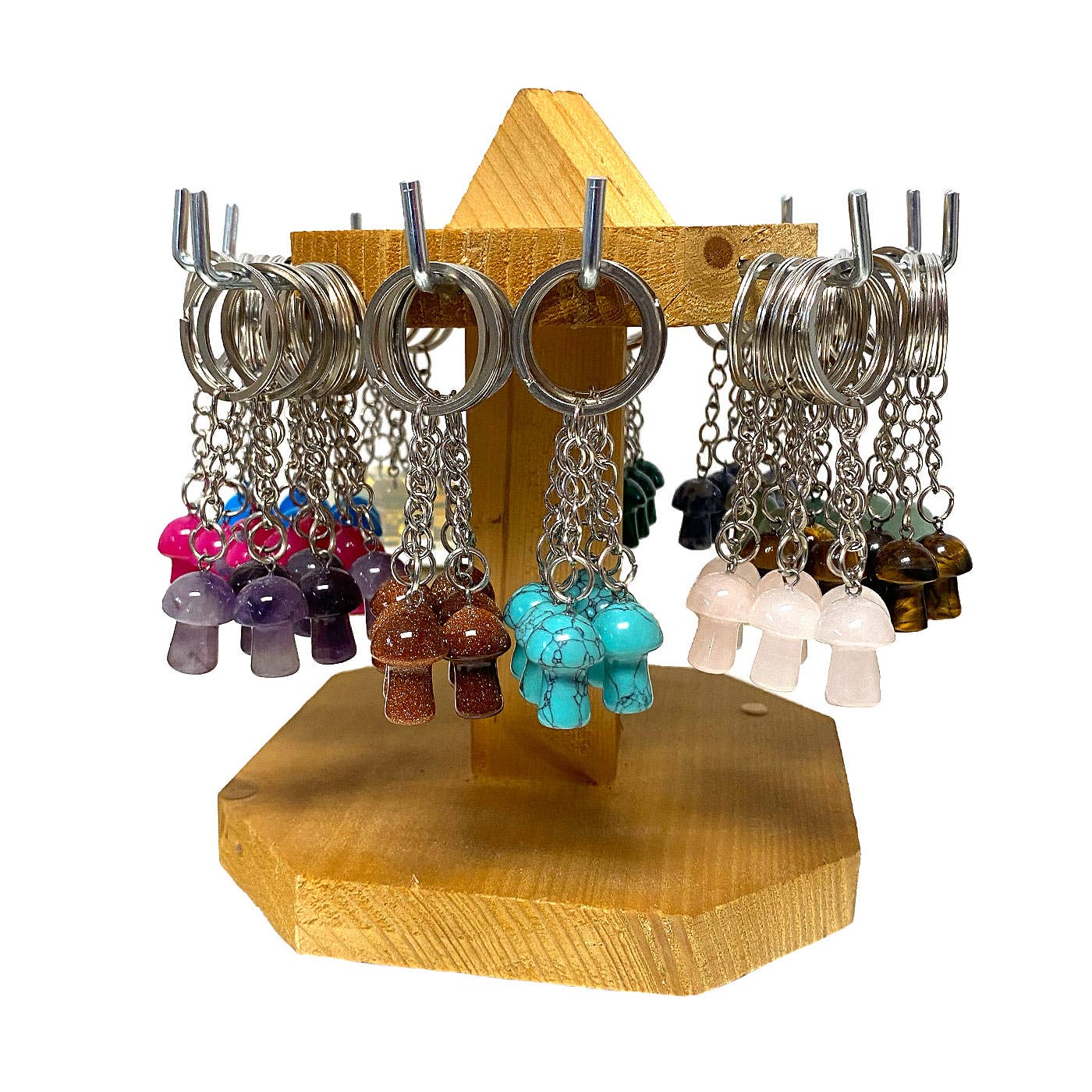 72 Pcs ST-SHROOM-KEY Keychain Short Wooden Display - Image 2