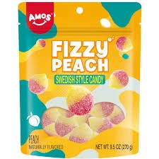 Amos Fizzy Peach Swedish Style Candy