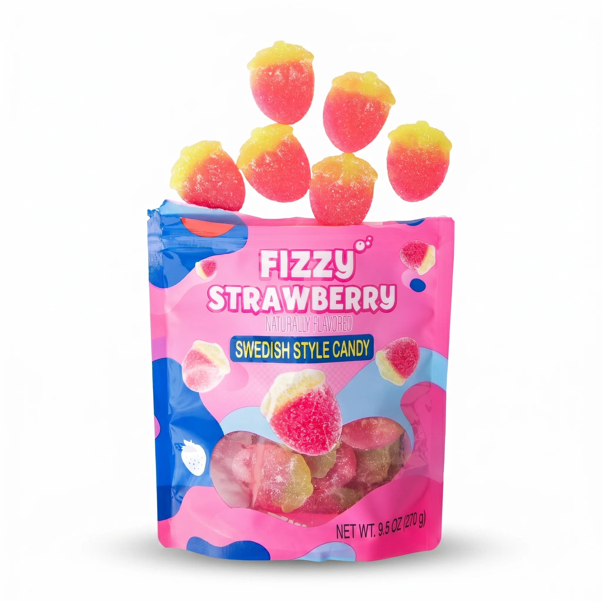 Amos Fizzy Strawberry Swedish Style Candy (9.5oz) - Image 2
