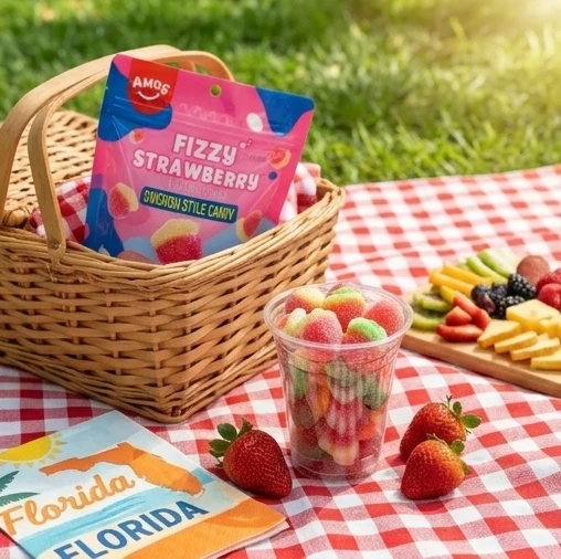 Amos Fizzy Strawberry Swedish Style Candy (9.5oz) - Image 4