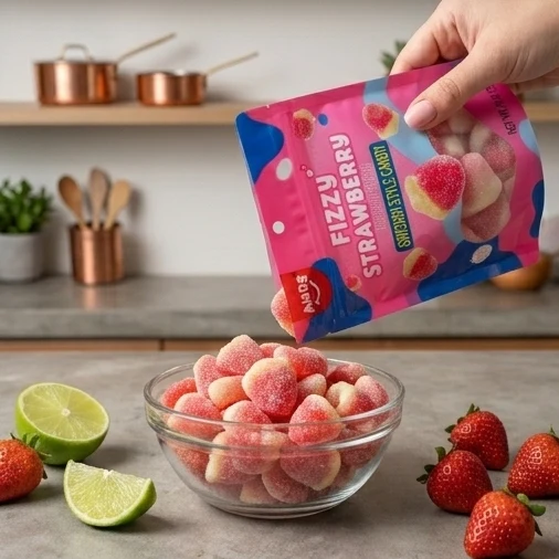 Amos Fizzy Strawberry Swedish Style Candy (9.5oz) - Image 5