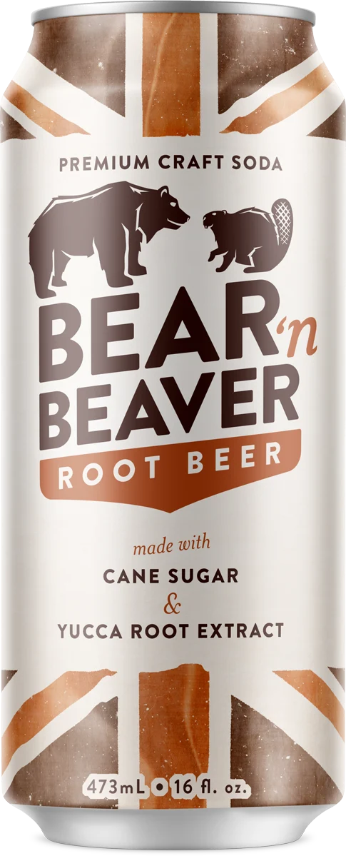 Bear 'N Beaver Root Beer, 16 fl oz Can, 12ct