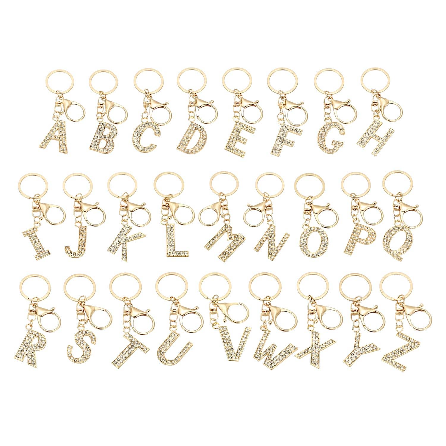 Bling Initial Alphabet Key Chain Bag Charm: T - Image 2