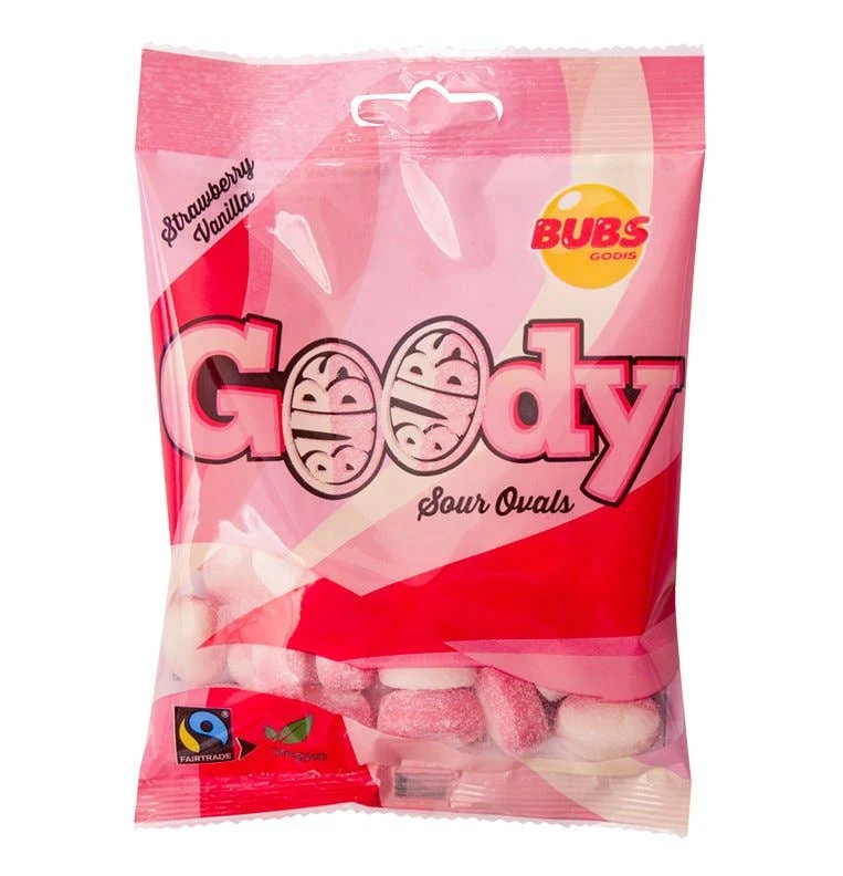 Bubs Goody Sour Ovals Strawberry Vanilla