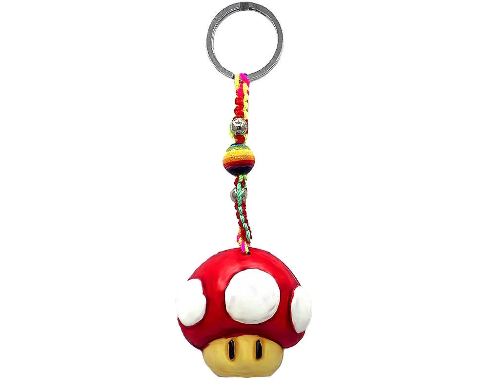 Button Shroom Psychedelic Durepox Resin Figurine Keychain - Image 2