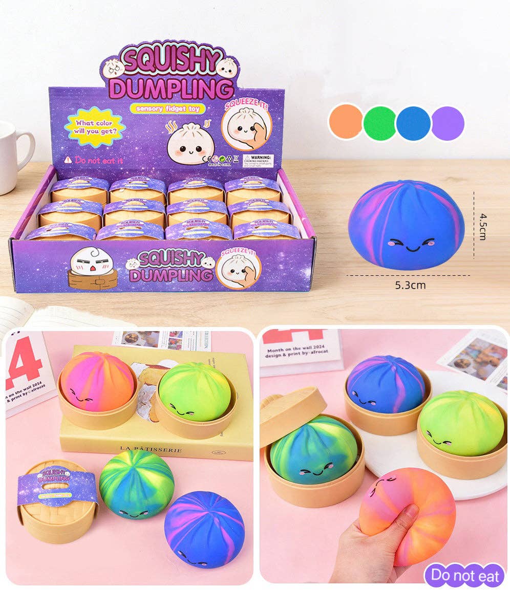 Cartoon Jumbo Mystery Squishy Dumpling Realistic Steamed Bun Stress Relief Squeeze Toy: Rainbow / 1 pc (ship randomly) - Image 10