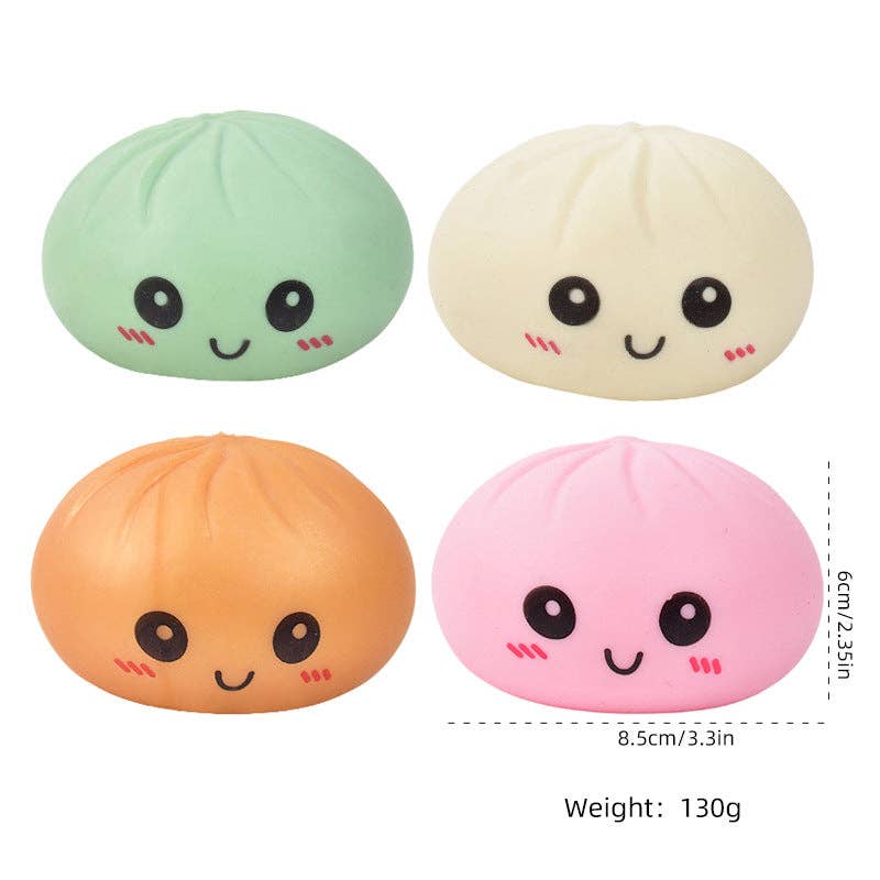 Cartoon Jumbo Mystery Squishy Dumpling Realistic Steamed Bun Stress Relief Squeeze Toy: Rainbow / 1 pc (ship randomly) - Image 4