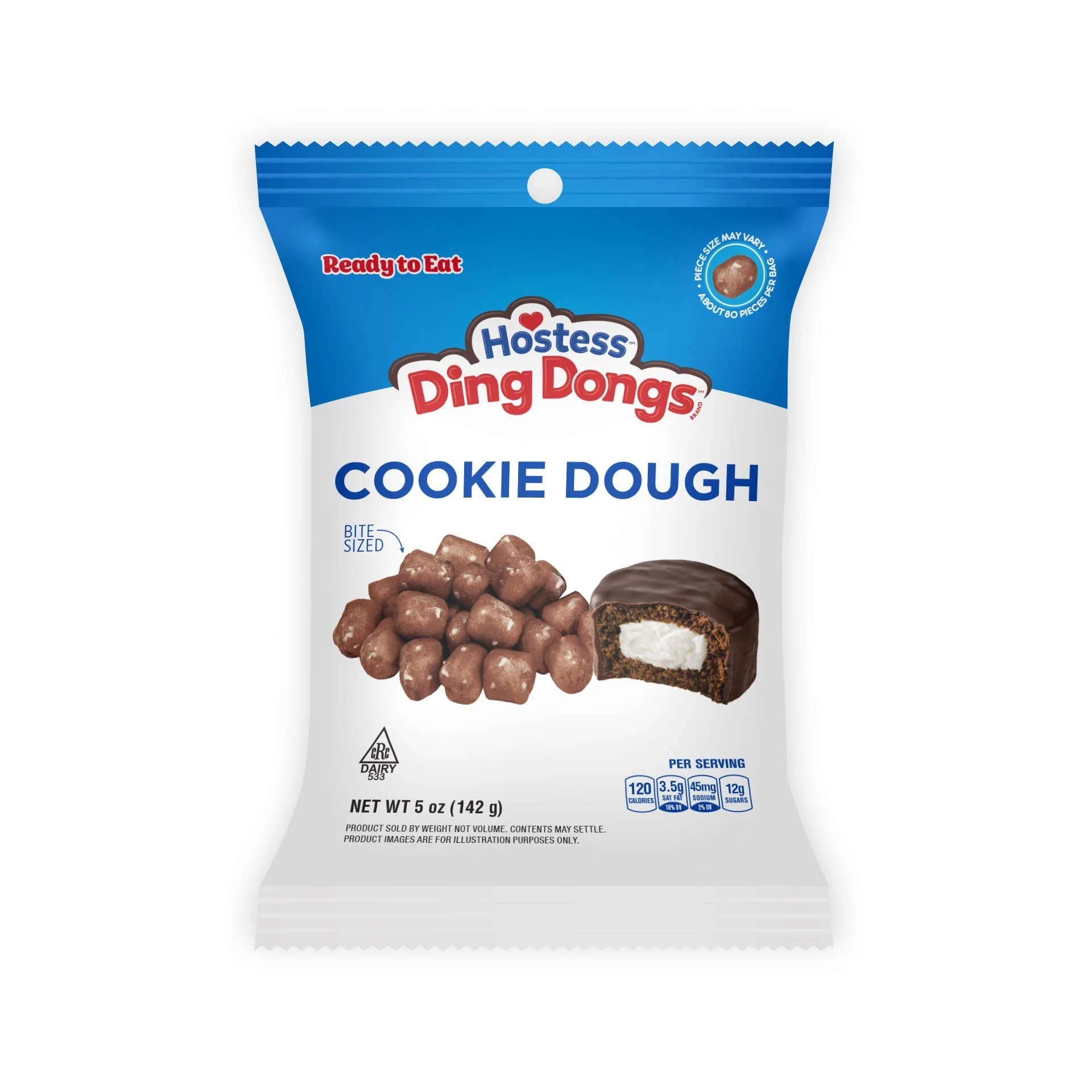 Hostess Ding Dongs Cookie Dough Peg Bag, 5oz, 12ct
