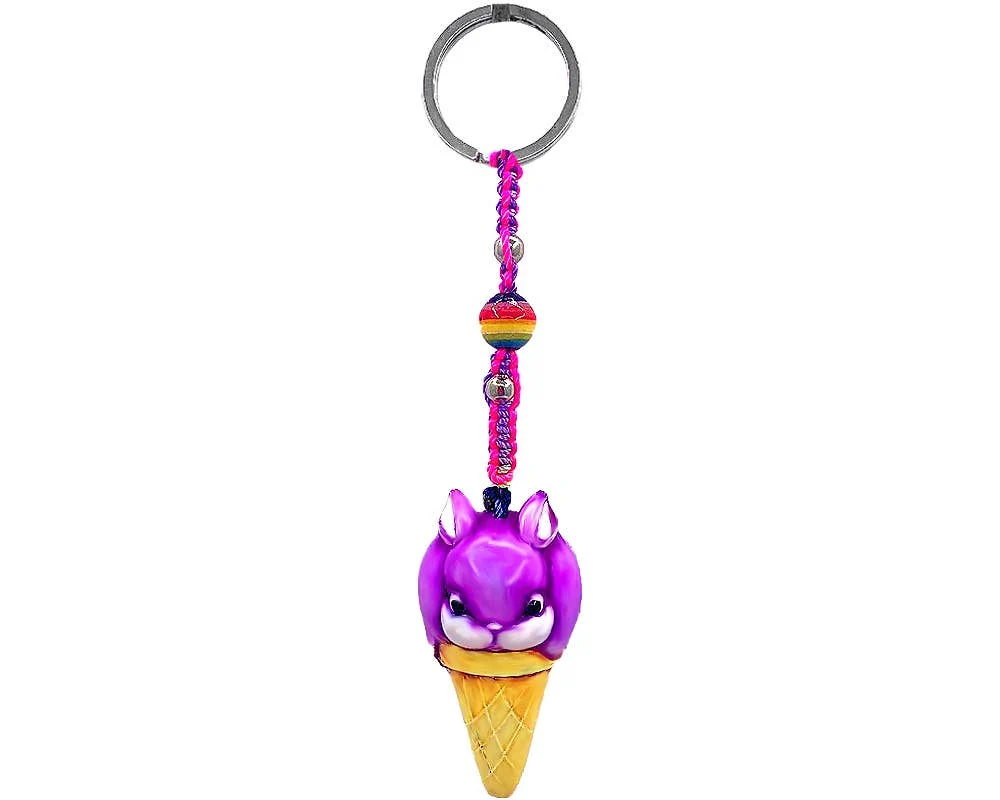 Ice Cream Cone Sweet Food Durepox Resin Figurine Keychain - Image 9