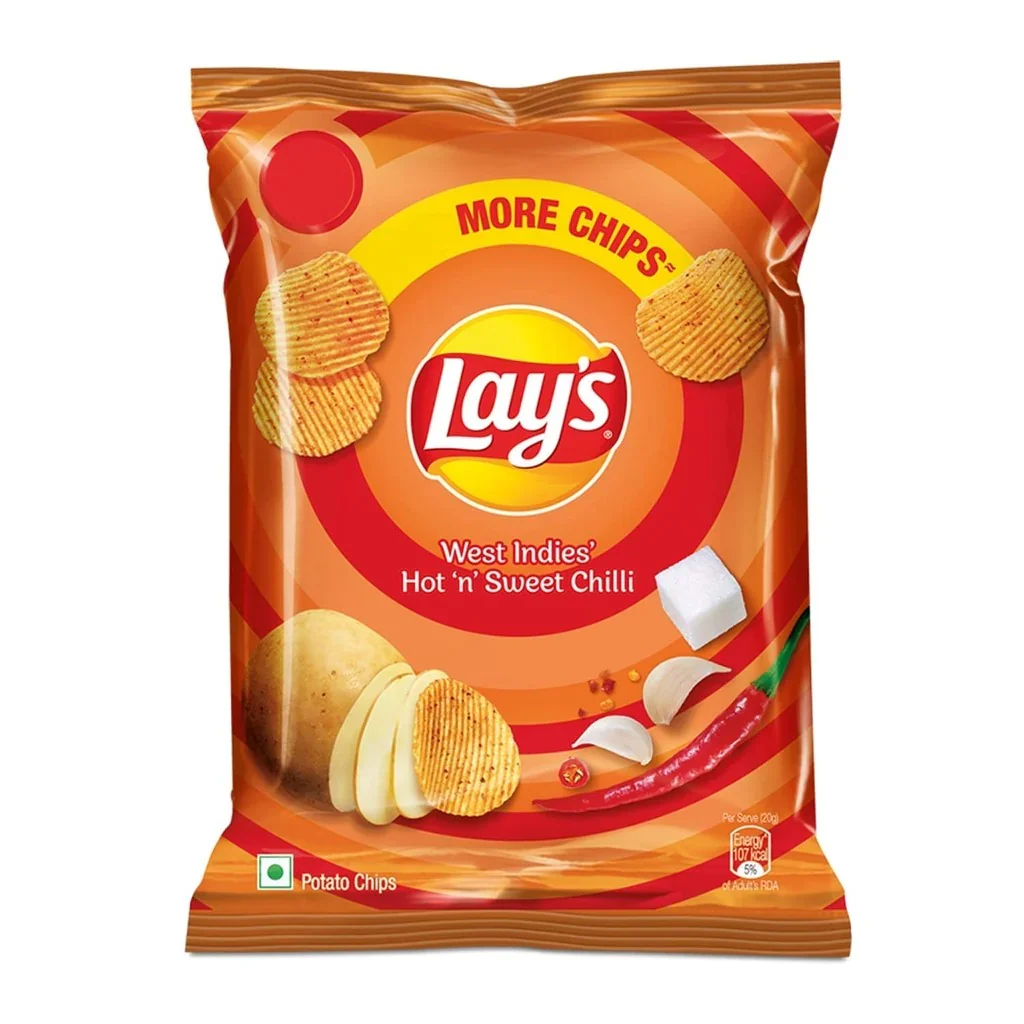 Lays West Indies Hot & Sweet chili 28g - India (Case of 12)