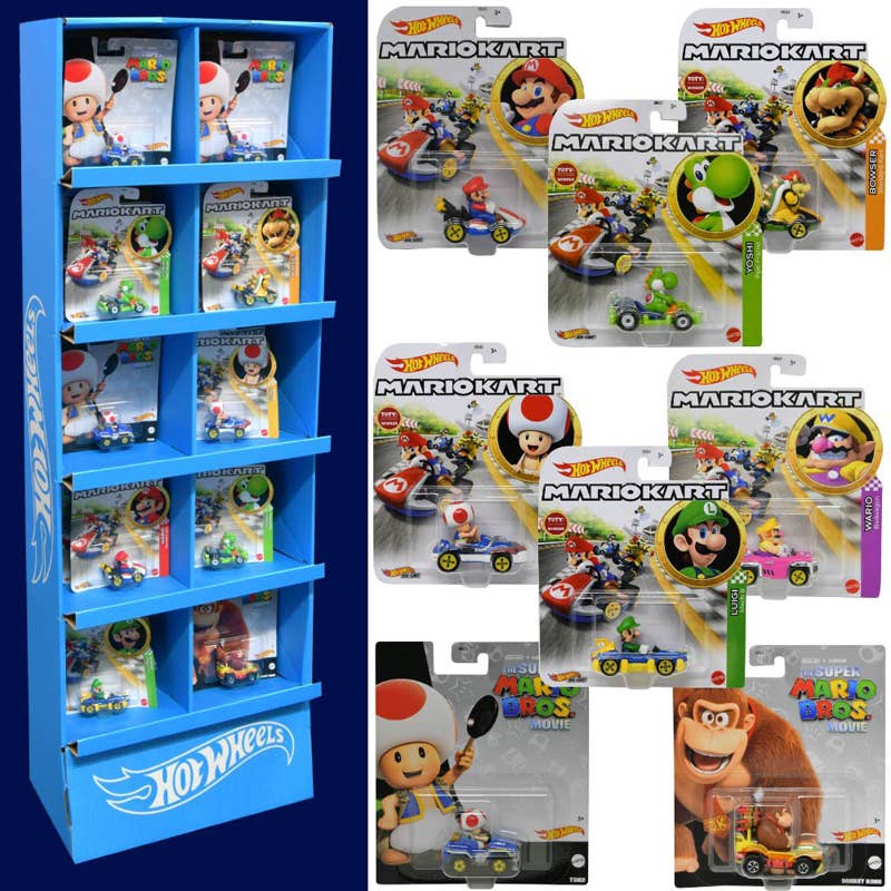 Mattel DP Hot Wheels Mario Kart Floor Stand 30 pc