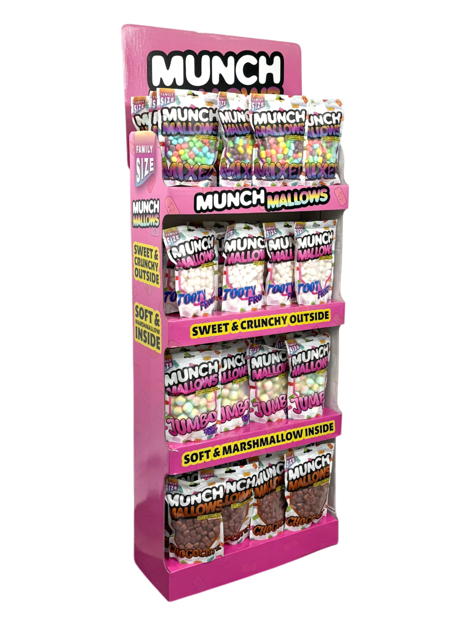 Munch Mallows Prepacked Display - Marshmallow Candy - 72 bag: Includes SOUR - Image 2