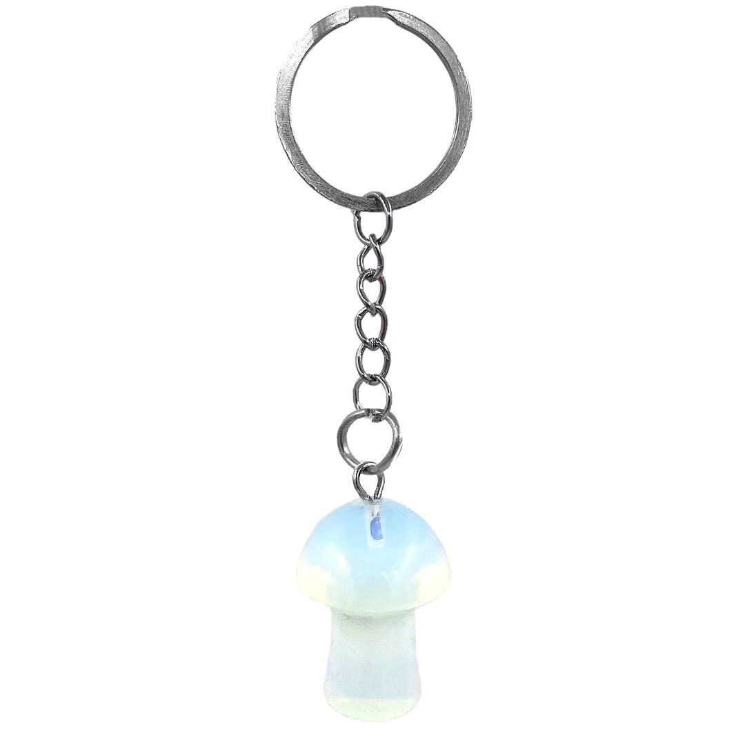 Mushroom Shaped Tumbled Stone Keychain - Image 6