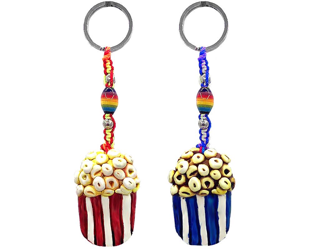 Popcorn Bag Theater Food Durepox Resin Figurine Keychain