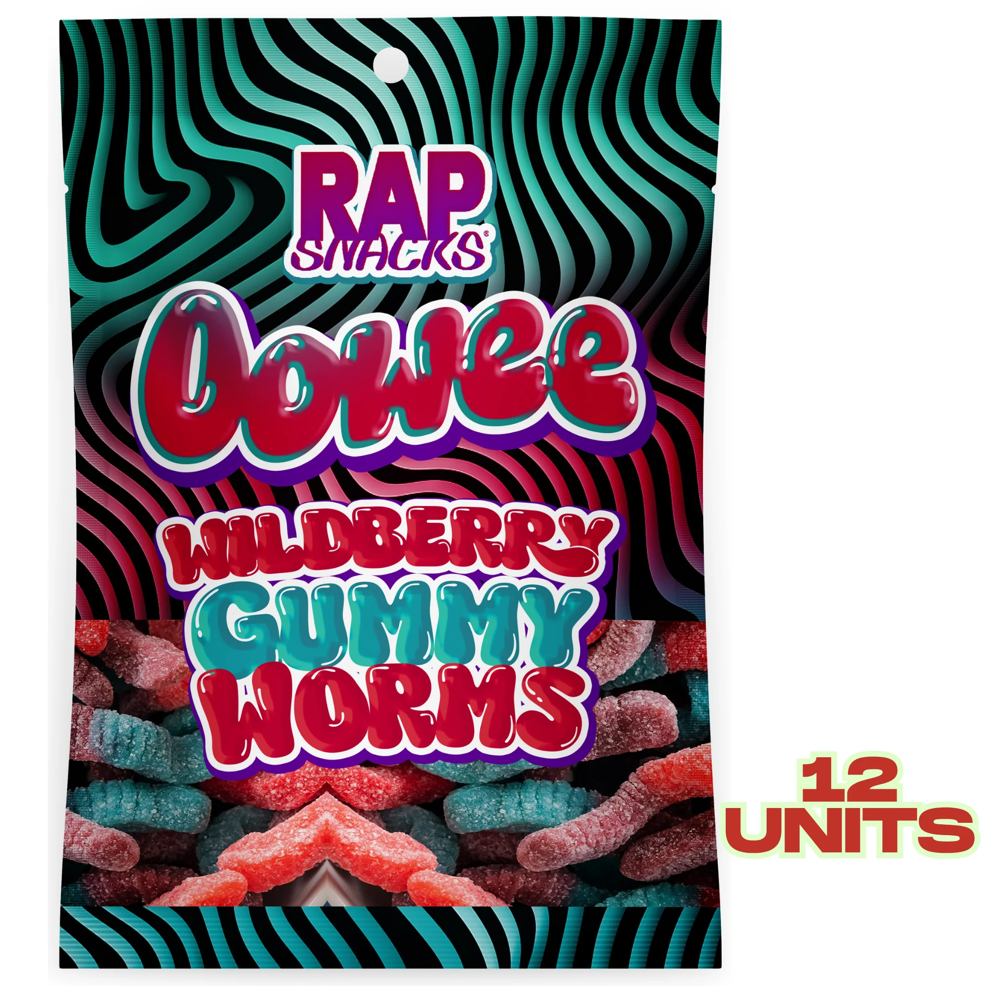 Rap Snacks Oowee Wildberry Worms (5.3oz) (12-Pack)