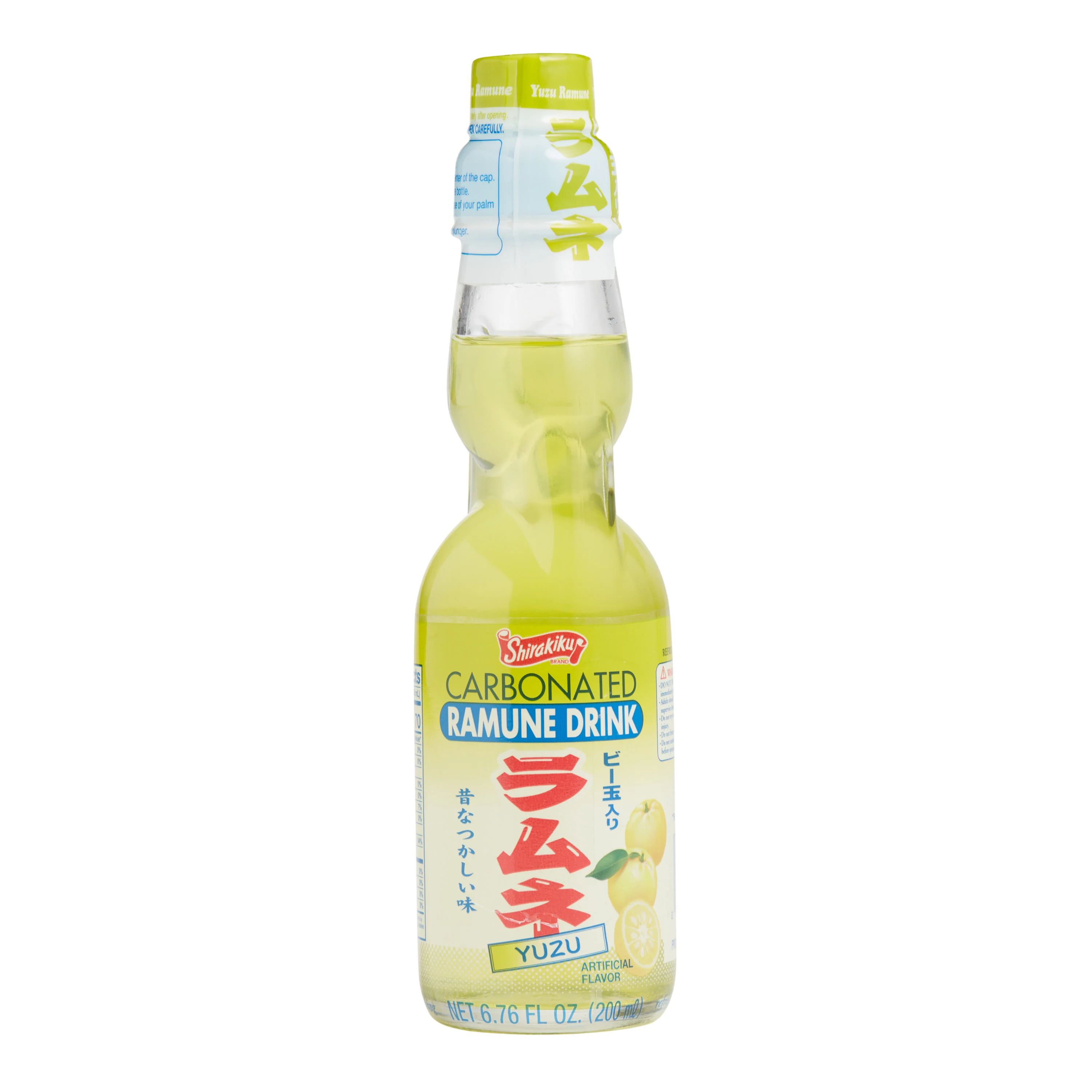 Shirakiku Ramune Carbonated Drink - Yuzu Flavor