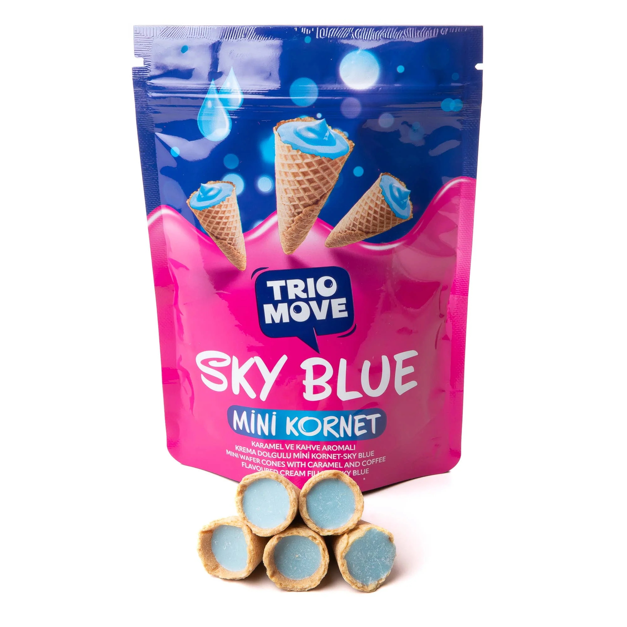 Sky Blue Mini Kornet – Caramel & Coffee Filled 1.94 oz (55g) - Image 2