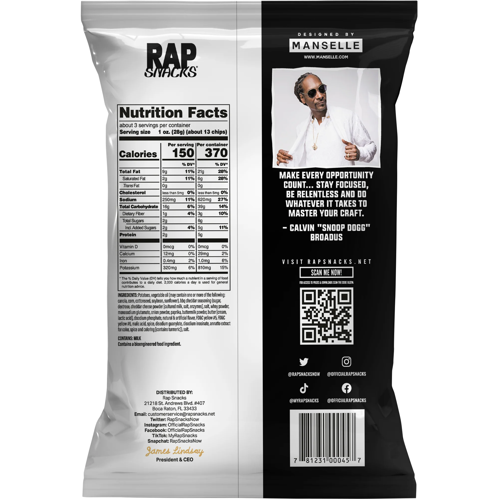 Snoop Dogg OG Bar-B-Que Cheddar Potato Chips (2.5oz) - Image 3