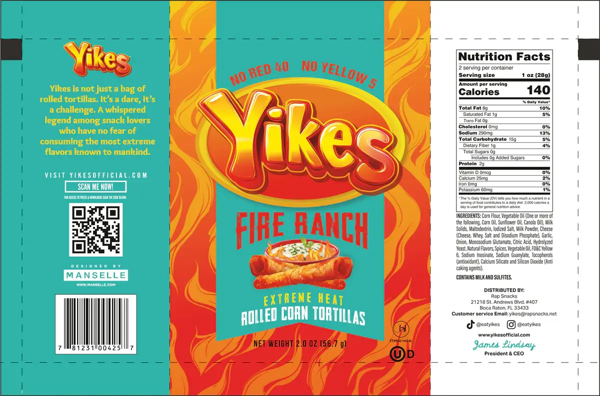Yikes! Fire Ranch Rolled Corn Tortillas (4 oz) - Image 2
